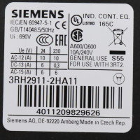 Siemens Hilfsschalterblock 3RH2911-2HA11 NOV