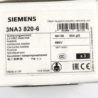 Siemens Sitor Sicherungseinsatz 3NA3820-6 (3Stk.) OVP
