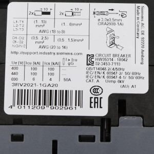 Siemens Leistungsschalter 3RV2021-1GA20 GEB