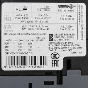 Siemens Leistungsschalter 3RV2411-0GA10 NOV