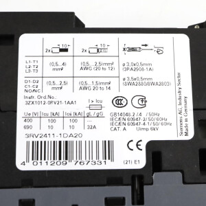 Siemens Leistungsschalter 3RV2411-1DA20 GEB