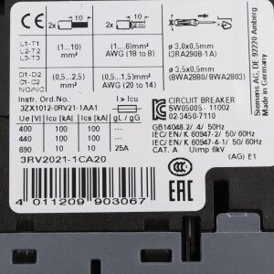 Siemens Leistungsschalter 3RV2021-1CA20 GEB
