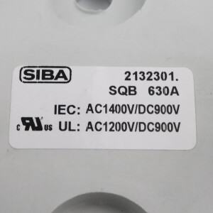 SIBA Sicherungsunterteil 2132301 630A AC1400V/DC900V (2Stk.) OVP