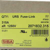 SIBA Sicherungseinsatz 2071832.315 315A 1250V (2Stk.) OVP
