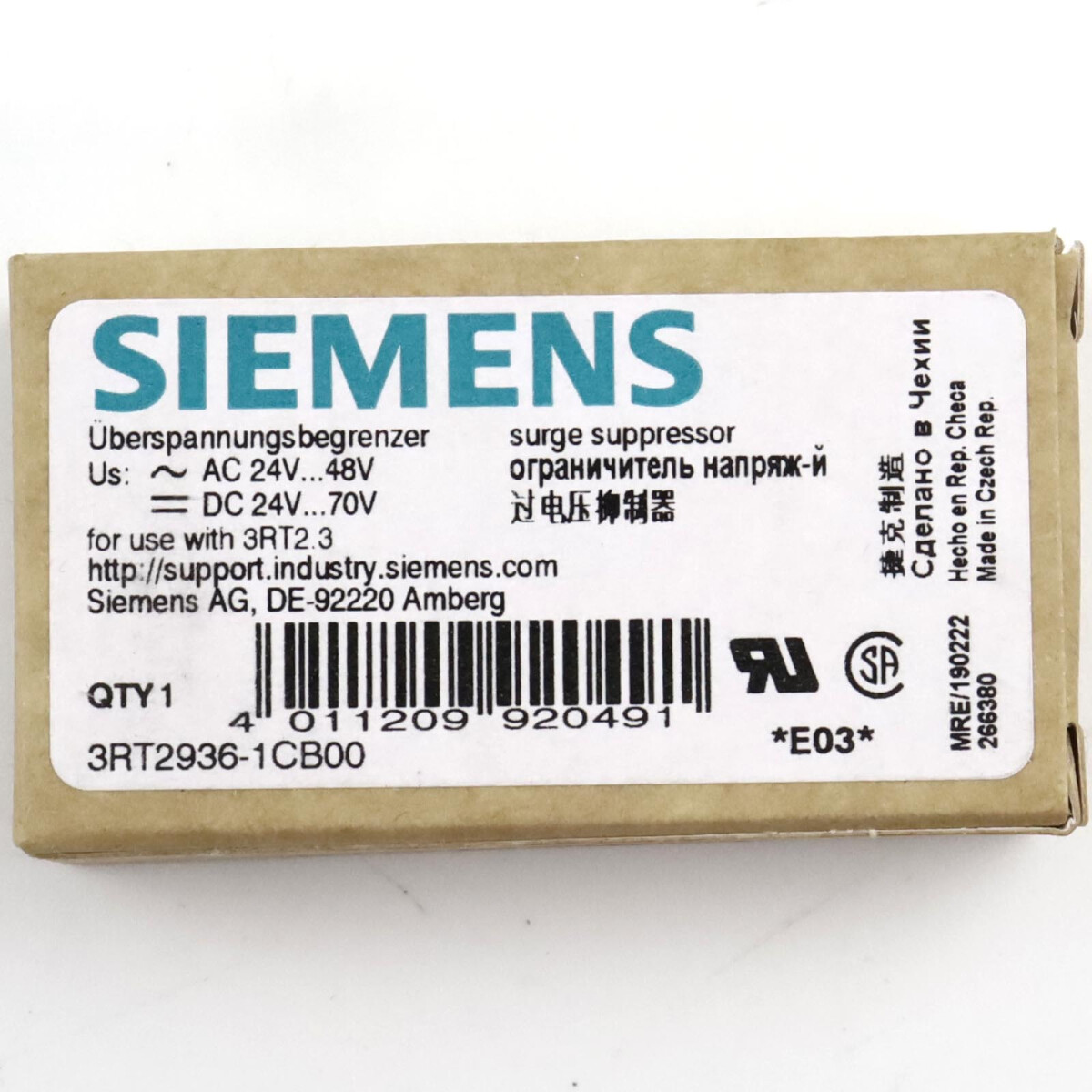 Siemens Überspannungsbegrenzer 3RT2936-1CB00 OVP