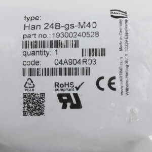 Harting Tüllengehäuse Han 24B-gs-M40 19300240528 OVP