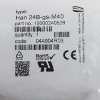 Harting Tüllengehäuse Han 24B-gs-M40 19300240528 OVP