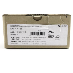 Lapp Einsatz EPIC H-A 4 SS 10431000 (8Stk.) OVP