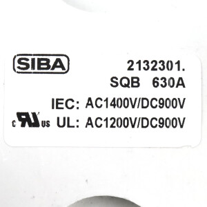 SIBA Sicherungsunterteil 2132301 630A AC1400V/DC900V (2Stk.) NOV