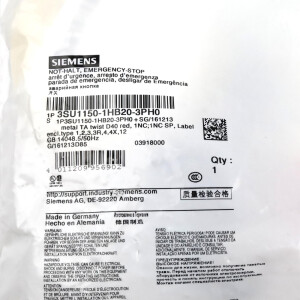 Siemens NOT-HALT-Pilzdrucktaster 3SU1150-1HB20-3PH0 OVP