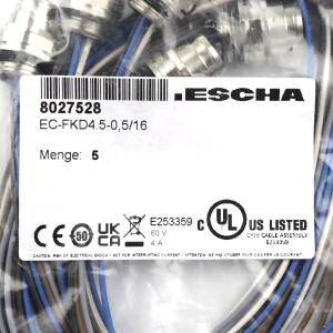 ESCHA Rundsteckverbinder EC-FKD4.5-0,5/16 8027528 (5Stk.) OVP
