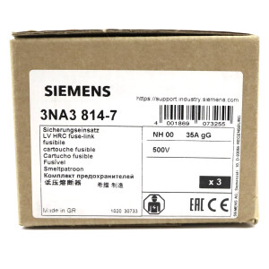 Siemens Sitor Sicherungseinsatz 3NA3814-7 (2Stk.) OVP