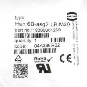 Harting Sockelgehäuse Han 6B-asg2-LB-M20 19300061290 OVP