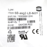 Harting Sockelgehäuse Han 6B-asg2-LB-M20 19300061290 OVP