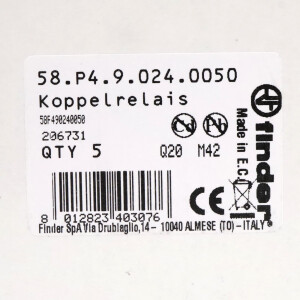 Finder Koppelrelais 58.P4.9.024.0050 (5Stk.) OVP