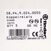 Finder Koppelrelais 58.P4.9.024.0050 (5Stk.) OVP