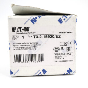 Eaton Spannungsmesserumschalter T0-2-15920/EZ 041234 OVP