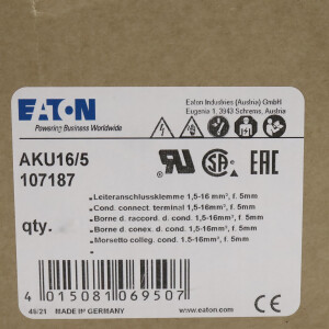 Eaton Leiteranschlussklemme AKU16/5 107187 (95Stk.) OVP