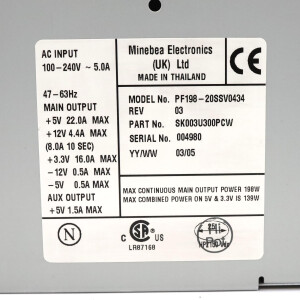 Minebea ATX-Netzteil PF198-20SSV0434 SK003U300PCW 198W GEB