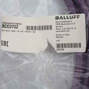 Balluff Anschlussleitung BCC070Z BCC M415-0000-1B-031-PS72N1-050 OVP