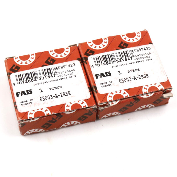 FAG Kugellager Rillenkugellager 63003-A-2RSR (2Stk.) OVP