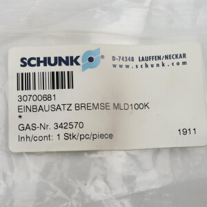 Schunk Einbausatz Bremse MLD100K 342570 OVP