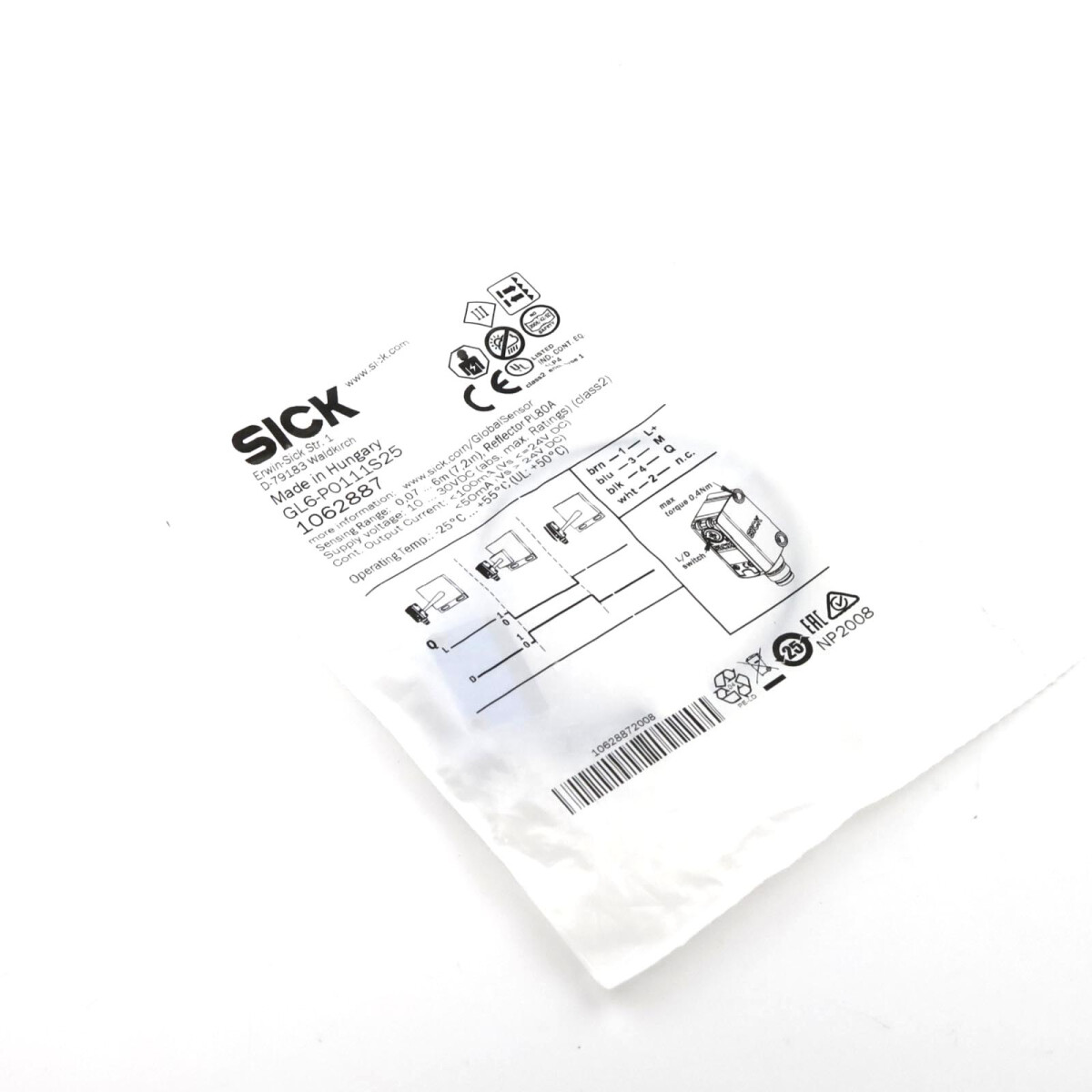 SICK Reflexions Lichtschranke GL6-P0111S25 1062887 OVP
