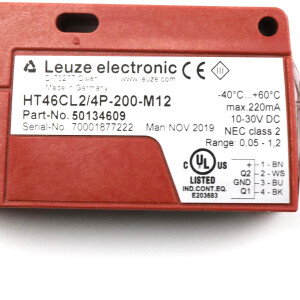 Leuze Reflexionslichttaster HT46CL2/4P-200-M12 50134609 OVP