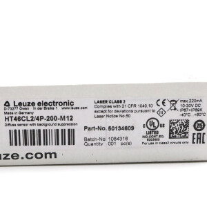Leuze Reflexionslichttaster HT46CL2/4P-200-M12 50134609 OVP