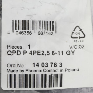 Phoenix Contact Steckverbinder QPD P 4PE2,5 6-11 GY 1403783 OVP