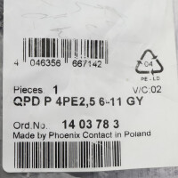 Phoenix Contact Steckverbinder QPD P 4PE2,5 6-11 GY 1403783 OVP