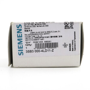 Siemens Schlüsselschalter 3SB3 000-4LD11-Z Z=SSG81 OVP