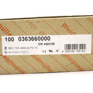 Weidmüller Durchgangsklemmen DK 4QV/35 0363660000 (100 Stk.) OVP