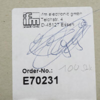 ifm electronic Steckverbinder E70231 (100Stk.) OVP