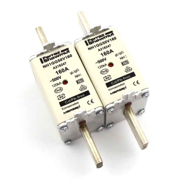 Ferraz-Shawmut Mersen Sicherungen NH1GG50V160 160A 500V (2Stk.) GEB