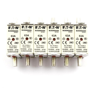 Eaton Bussmann NH-Sicherungseinsatz NH000 63NHG000B 63A 500V (6Stk.) GEB