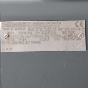 Siemens AC-VSA-Motor 1FT5072-0AK01-2-Z Z=K01 GEB