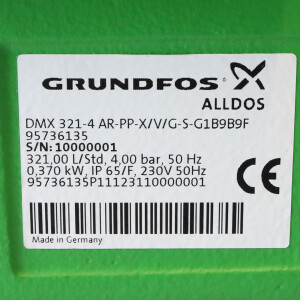 Grundfos Dosierpumpe DMX321-4 AR-PP-X/V/G-S-G1B9B9F 321l/Std GEB
