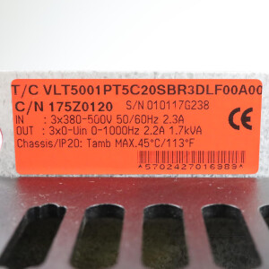 Danfoss Frequenzumrichter VLT5001PT5C20SBR3DLF00A00 GEB