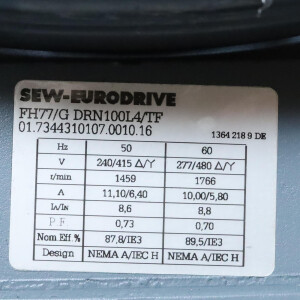 SEW Getriebemotor FH77/GDRN100L4/TF i=43,58 NOV