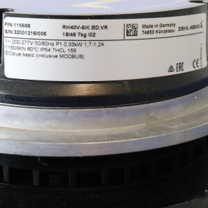 ZIEHL-ABEGG Radialventilator RH40V-6IK.BD.VR 115698 200-277V 50/60Hz OVP