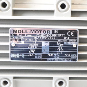 MOLL-MOTOR Drehstrommotor Y3HE2-90L6B14F1 GEB