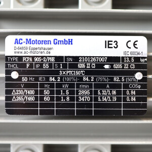 AC-Motoren GmbH Drehstrom-Asynchronmotor FCPA 90S-2/PHE NOV