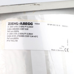 ZIEHL-ABEGG Radialventilator RF18P-2DK.1B.1R 153349 230V GEB