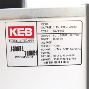 KEB Frequenzumrichter Combivert 09.F0.R01-0000 GEB