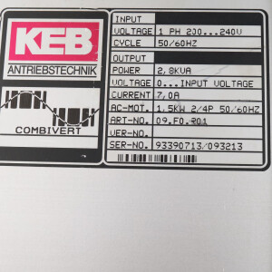 KEB Frequenzumrichter Combivert 09.F0.R01 GEB