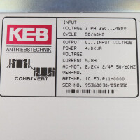 KEB Frequenzumrichter Combivert 10.F0.R11-0000 GEB