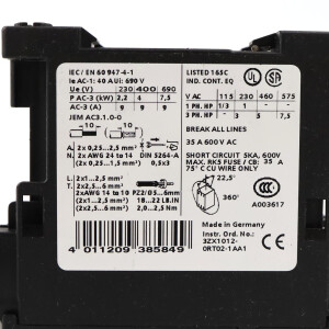 Siemens Leistungsschütz 3RT1023-3BB40 GEB