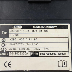 JUMO dTRON 08.1 Mikroprozessregler 703031/10-001-000-00-000-01/000 GEB