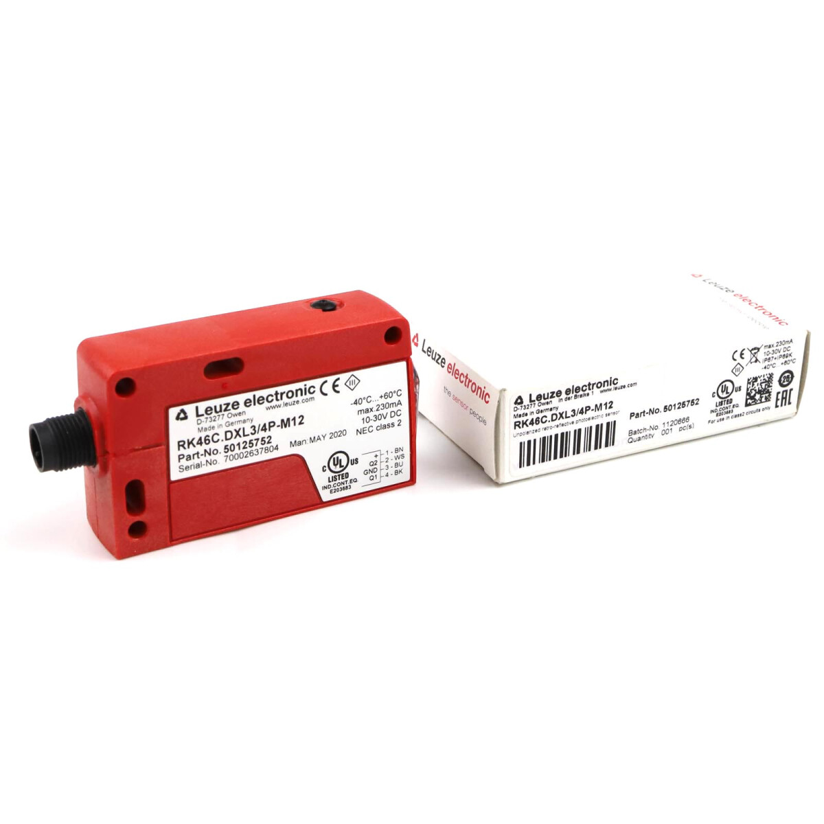 Leuze electronic Reflex-Lichtschranke RK46C.DXL3/4P-M12 5012